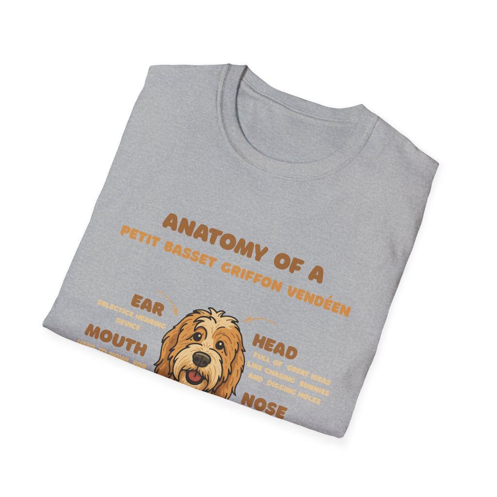 Petit Basset Griffon Vendéen Anatomy T-Shirt – Cute Dog Diagram Tee