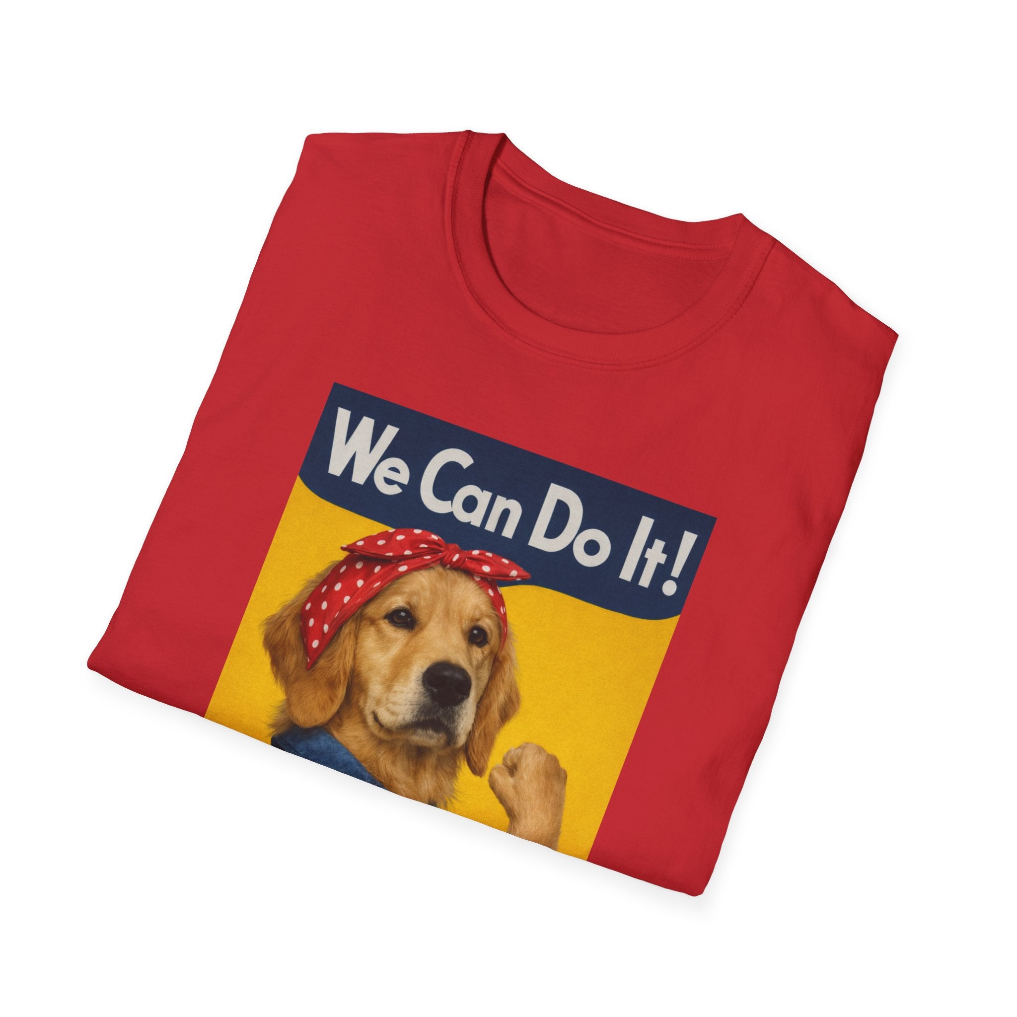 We Can Do It! Golden Retriever Rosie Poster T-Shirt