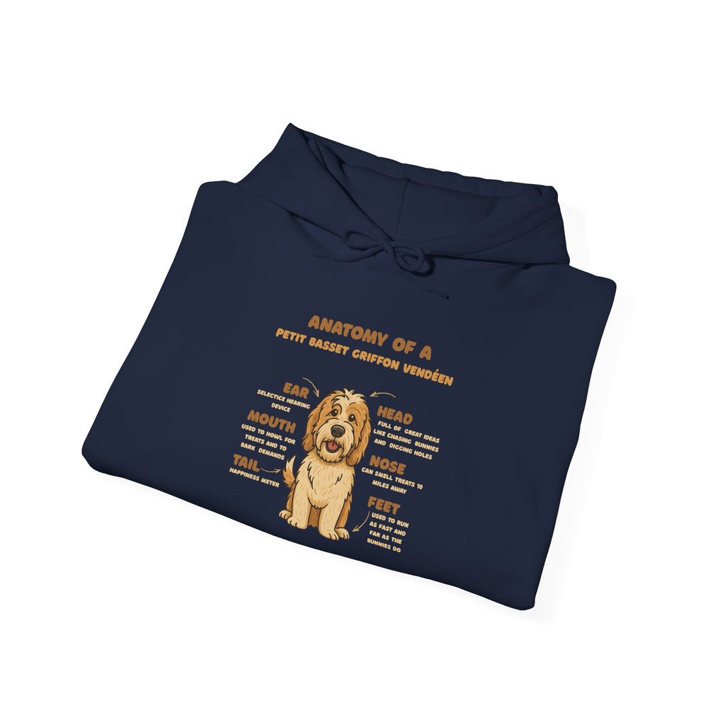PBGV Anatomy Hoodie — Cute PBGV Diagram Sweatshirt