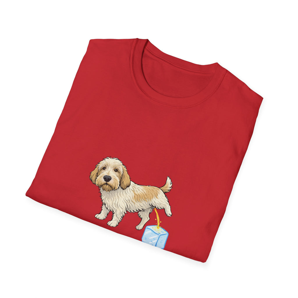 PBGV Peeing on ice