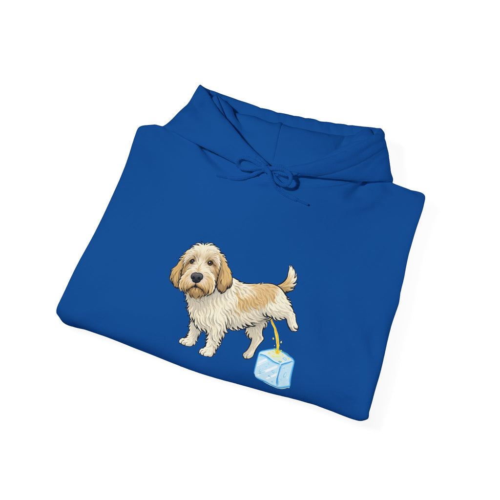 PBGV peeing on ice
