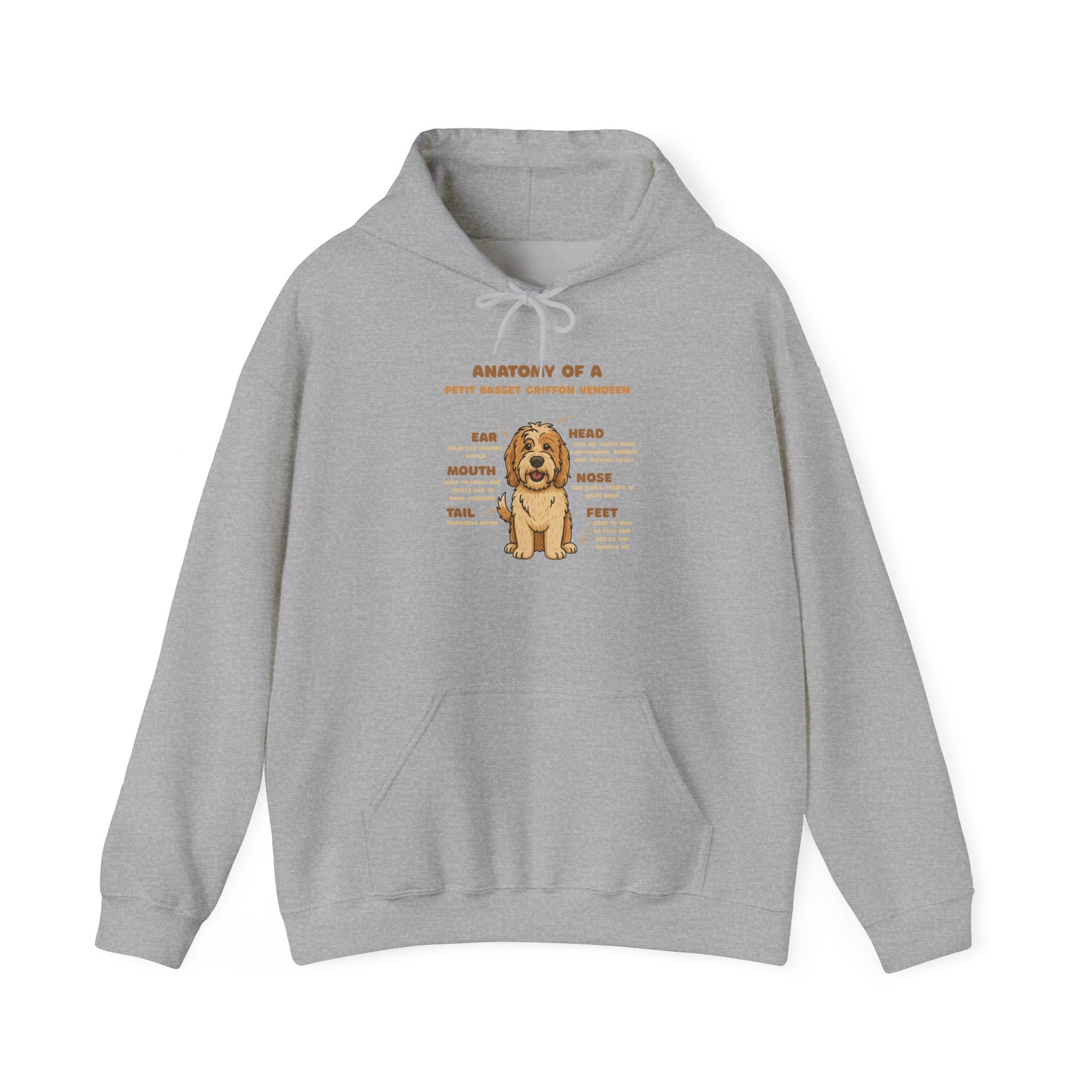 PBGV Anatomy Hoodie — Cute PBGV Diagram Sweatshirt