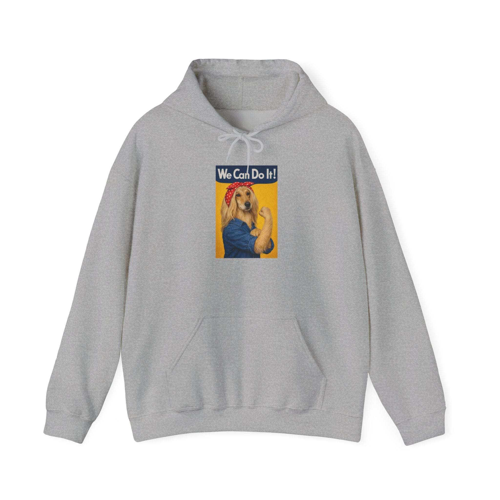 We Can Do It! Dog Rosie Hoodie — Vintage Feminist Poster Pullover