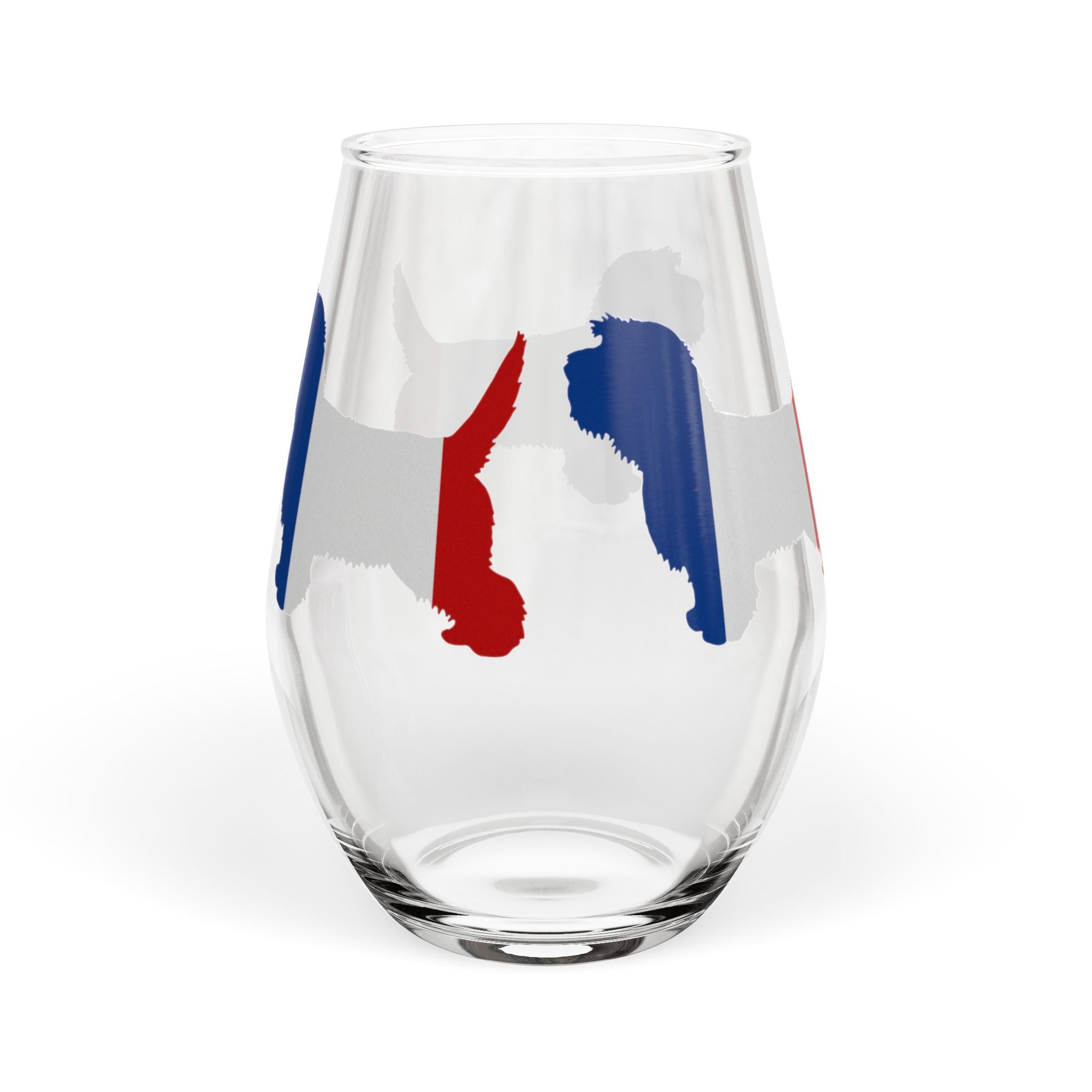PBGV French Flag Wine Glass