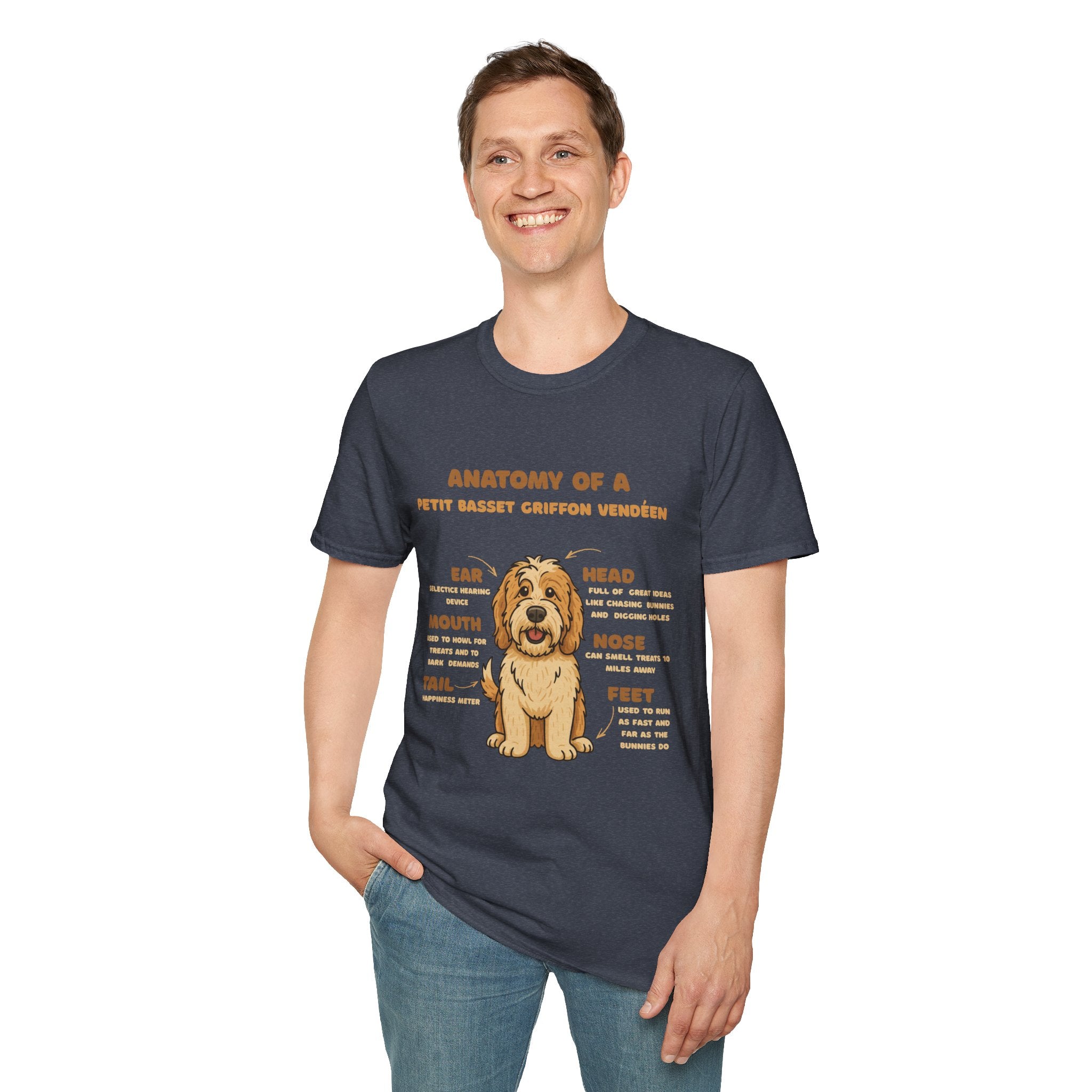 Petit Basset Griffon Vendéen Anatomy T-Shirt – Cute Dog Diagram Tee