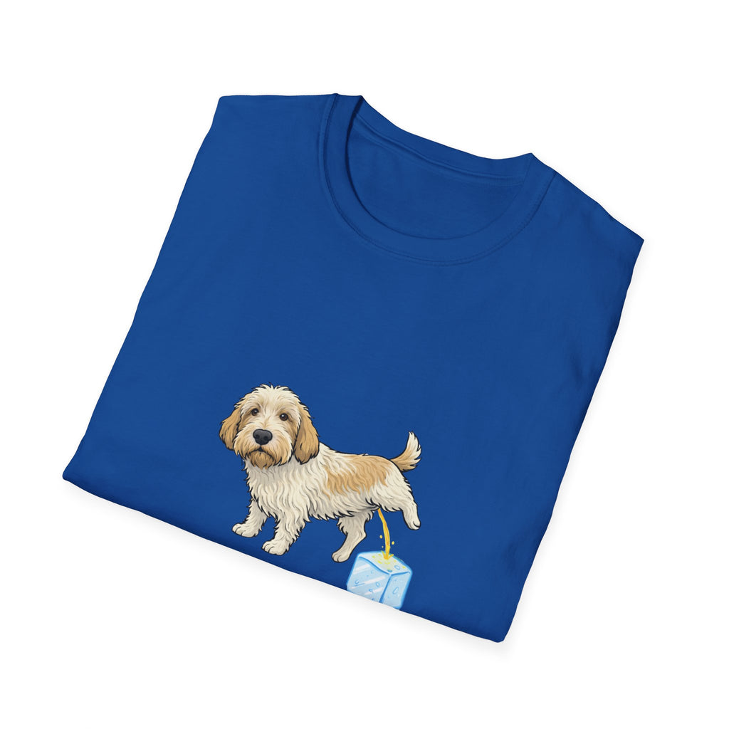 PBGV Peeing on ice