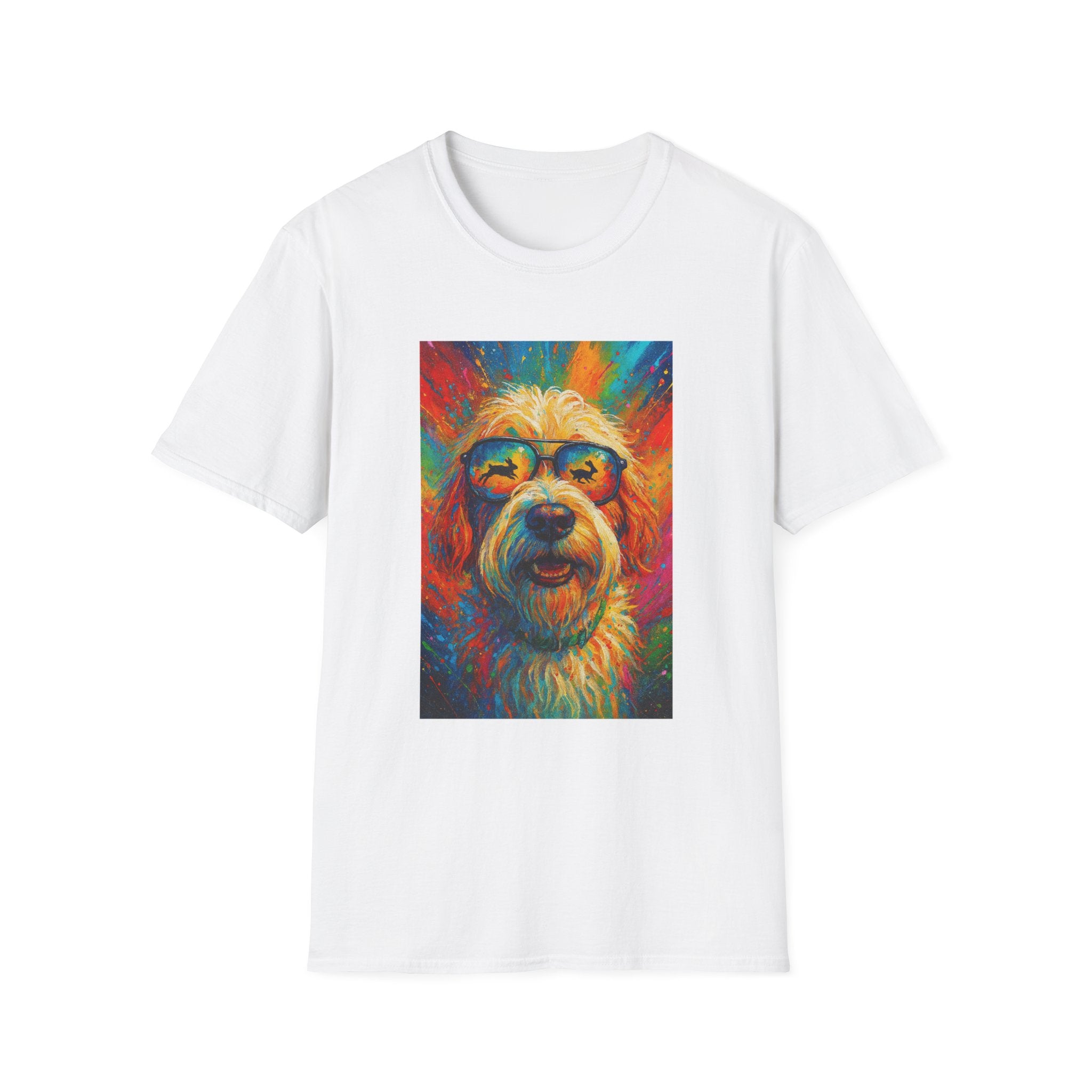Colorful Retro Dog Portrait T-Shirt