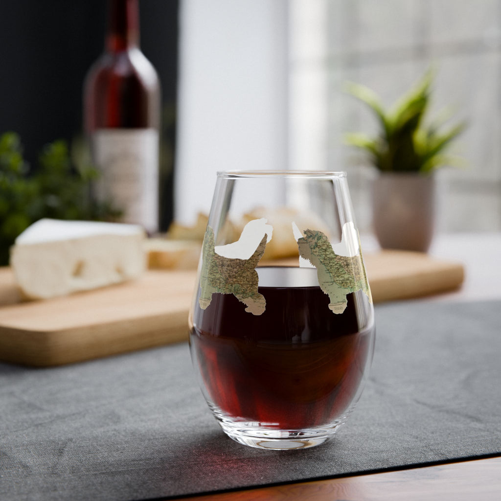 PBGV Vendeen Map Wine Glass