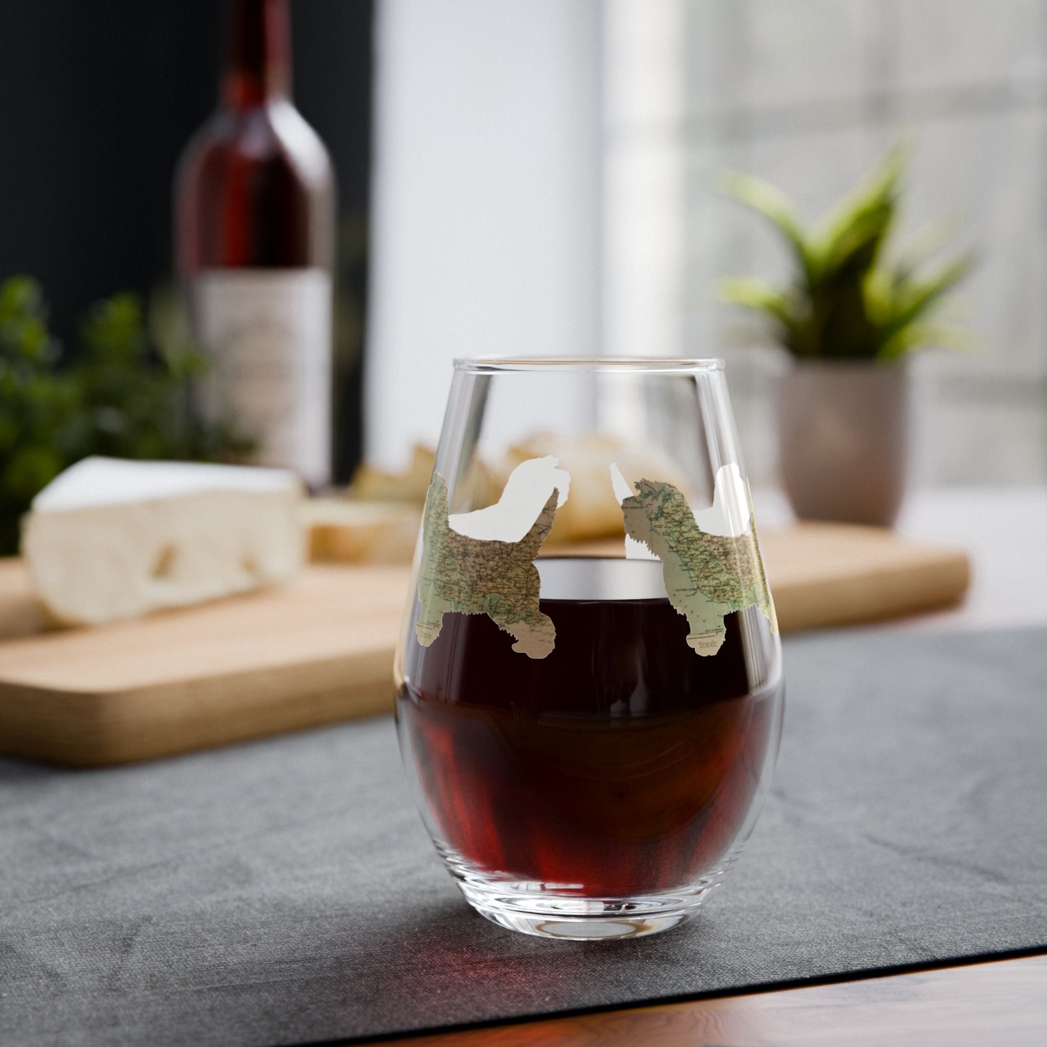 PBGV Vendeen Map Wine Glass