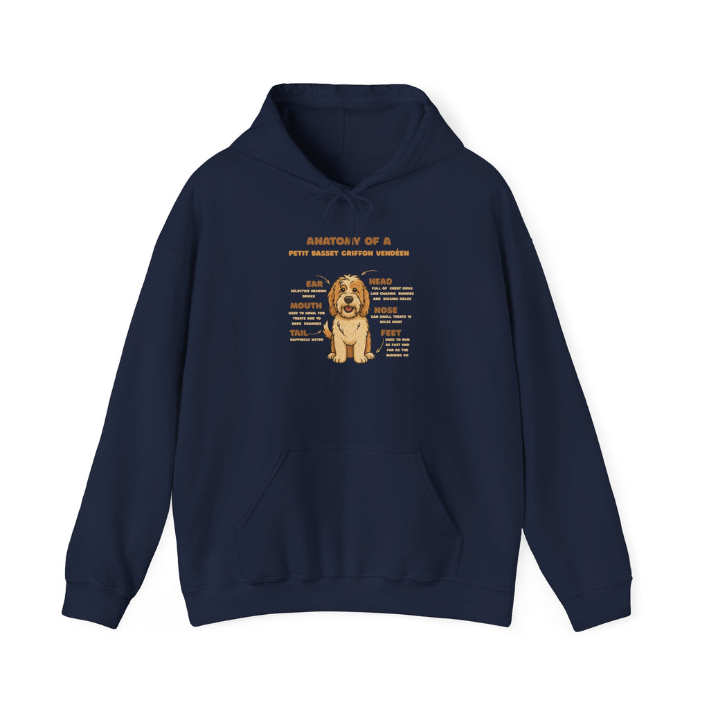 PBGV Anatomy Hoodie — Cute PBGV Diagram Sweatshirt