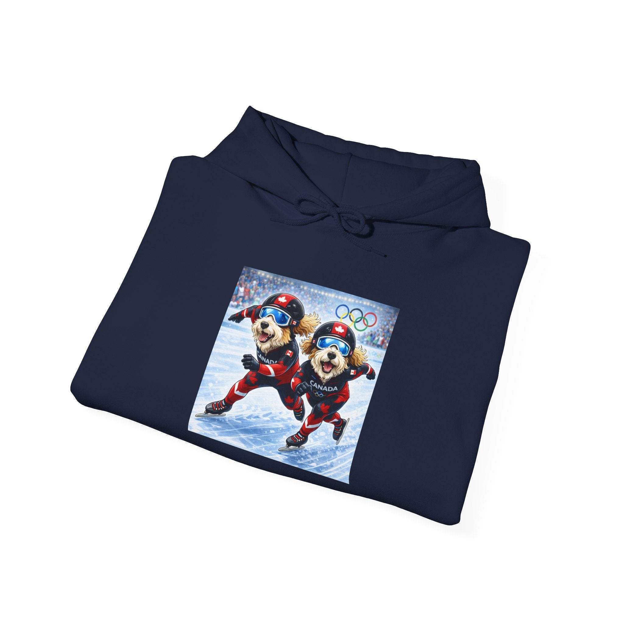 Skiing Cartoon Dogs Hoodie — Cute Winter Sports Pullover