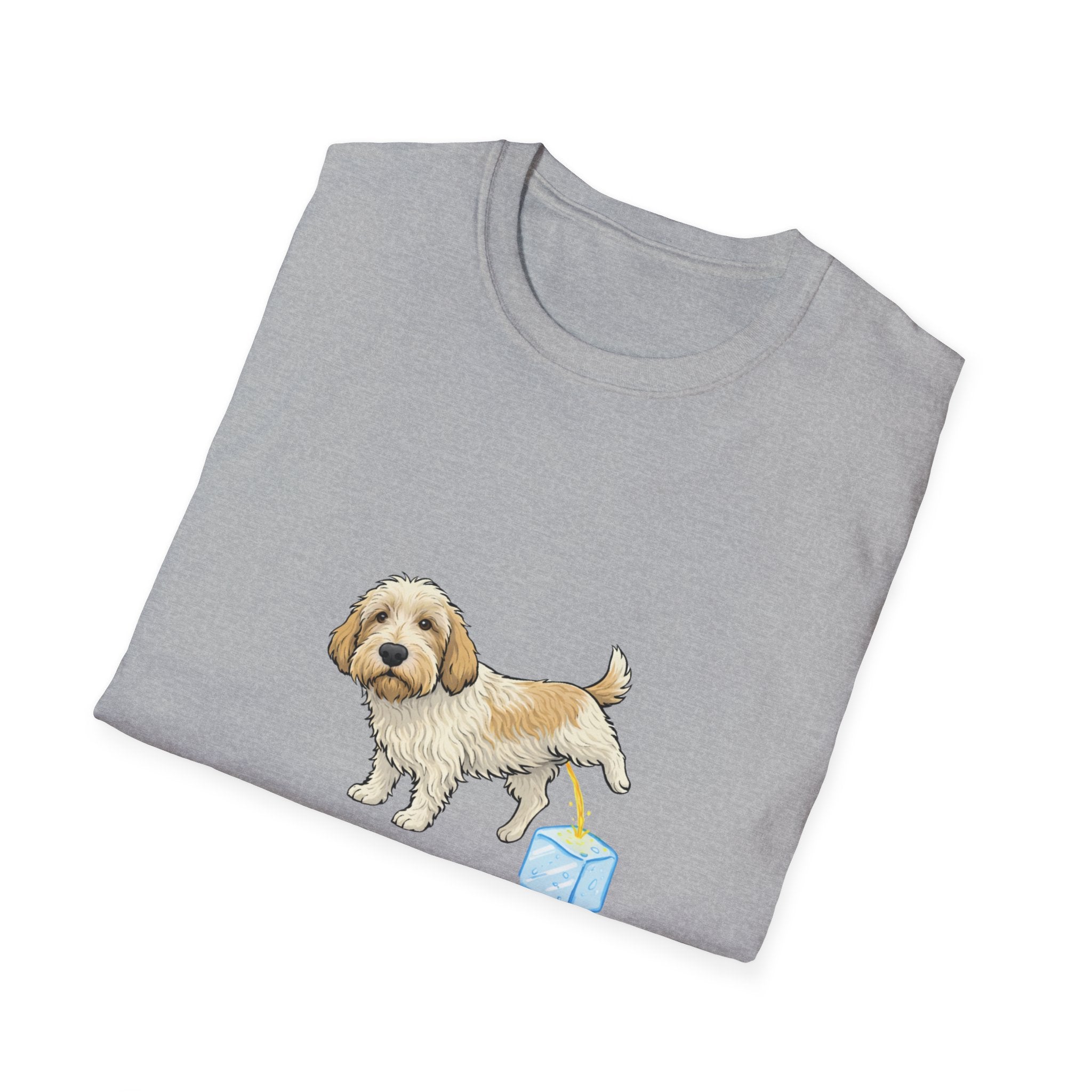PBGV Peeing on ice
