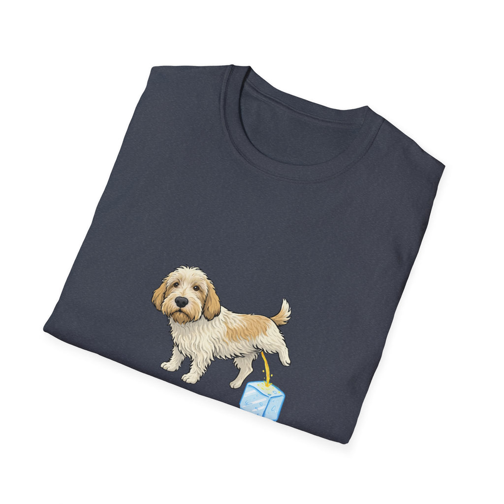 PBGV Peeing on ice