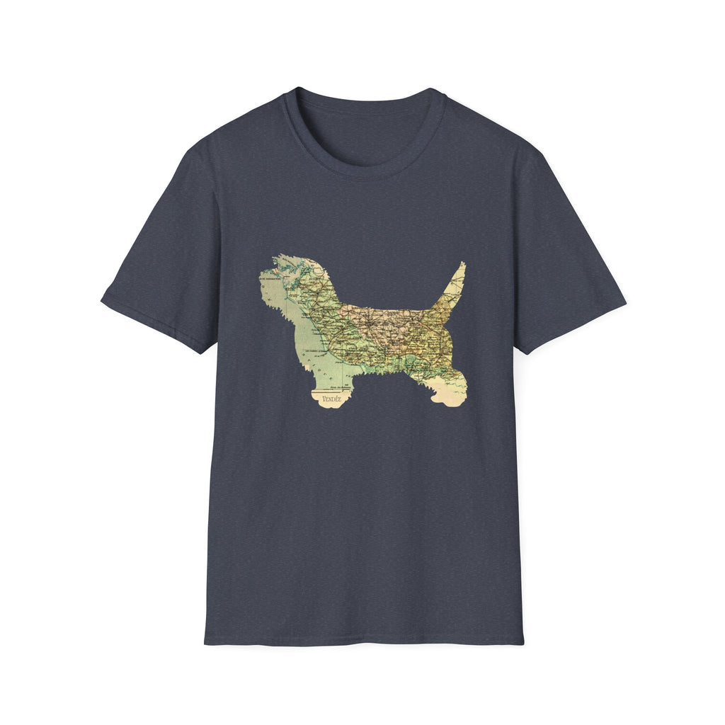 PBGV Map T‑Shirt — Vintage Map Dog Tee for Pet Lovers