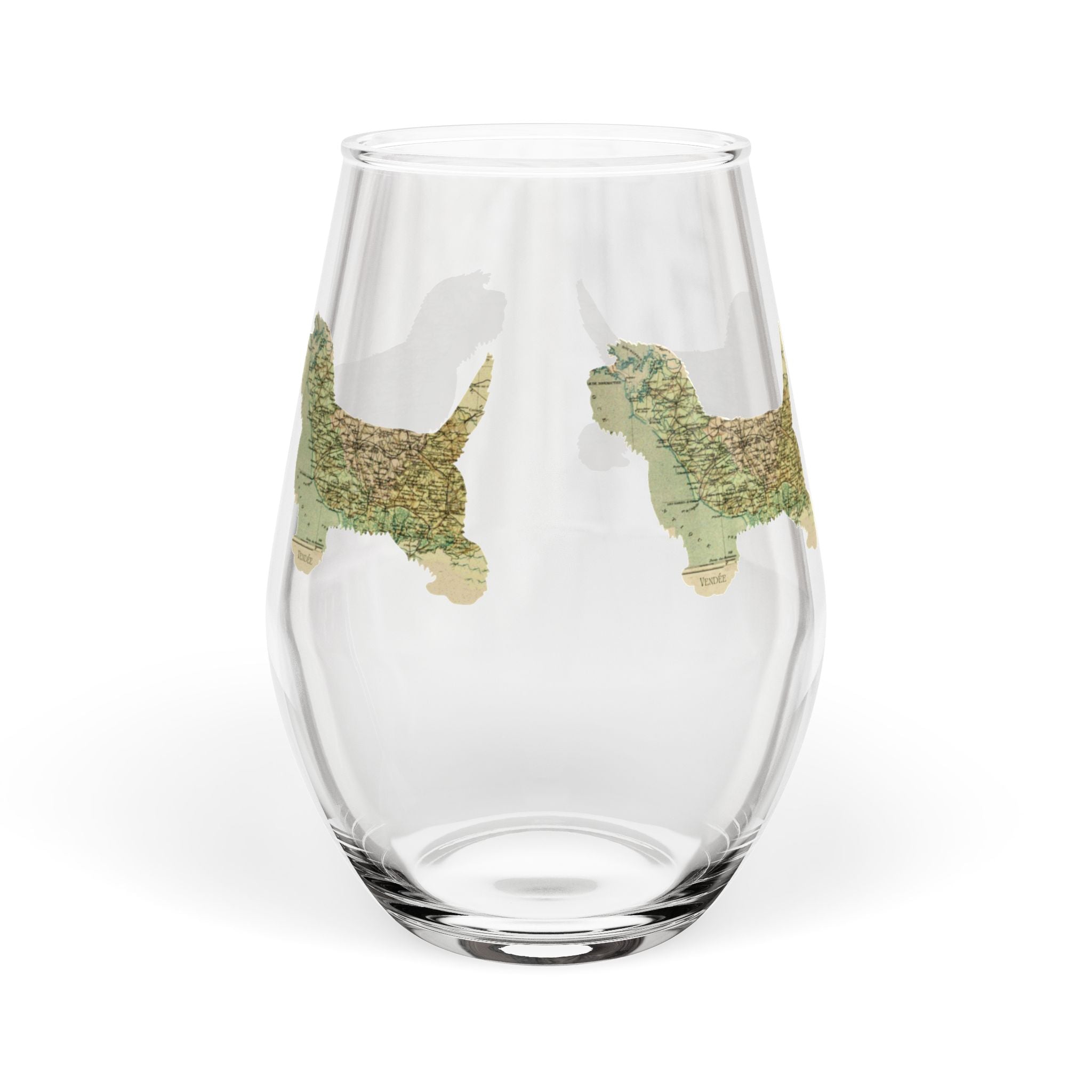 PBGV Vendeen Map Wine Glass