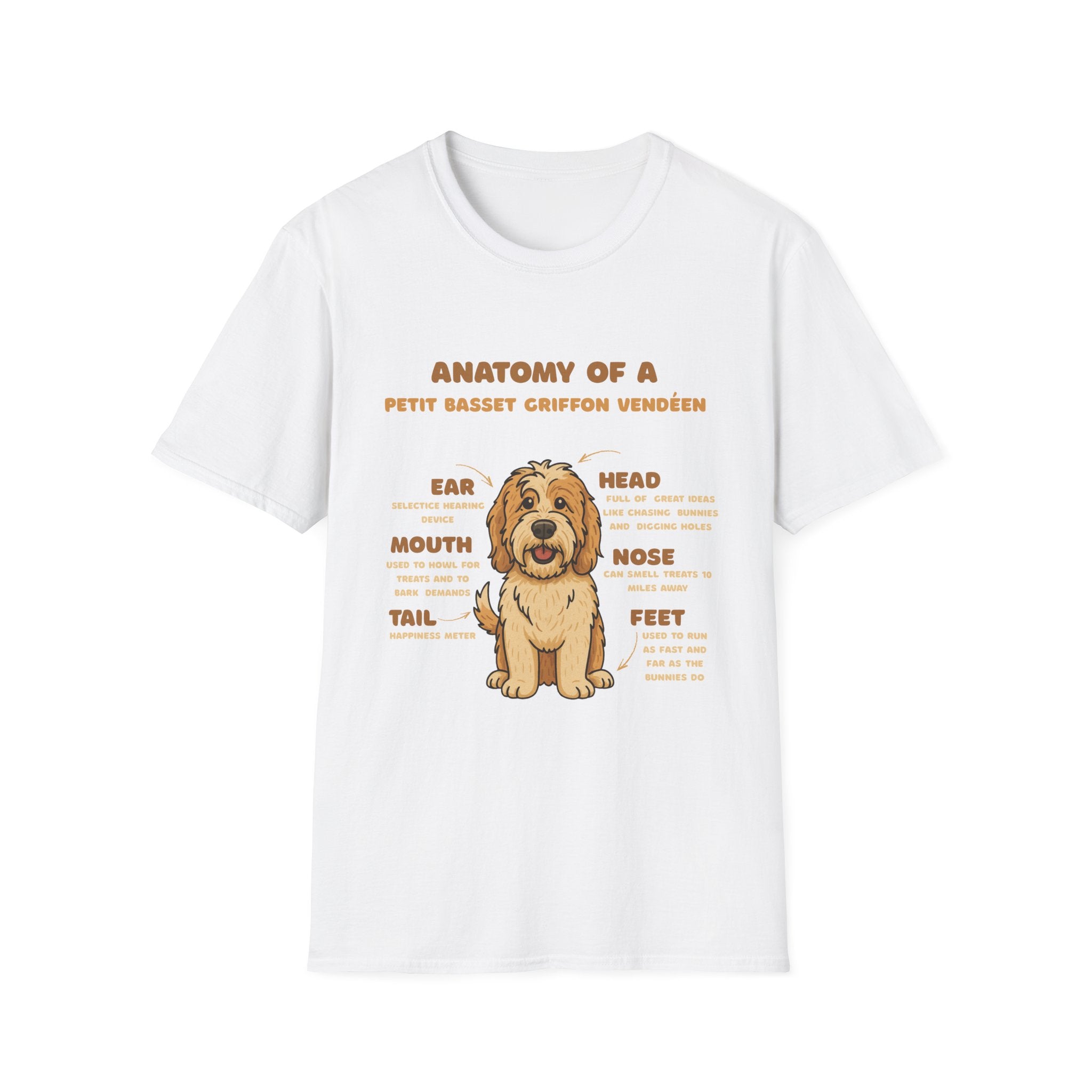 Petit Basset Griffon Vendéen Anatomy T-Shirt – Cute Dog Diagram Tee