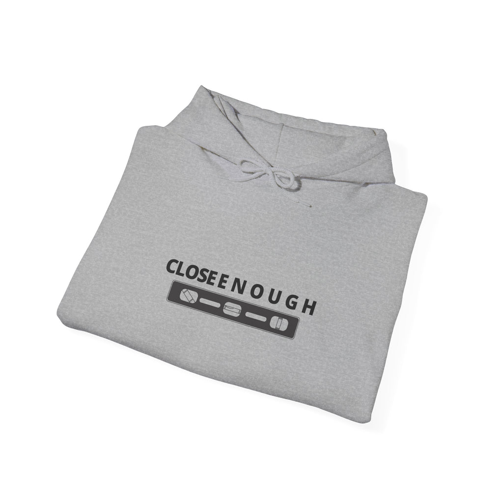 Close Enough Hoodie — Minimal Cassette Graphic Pullover