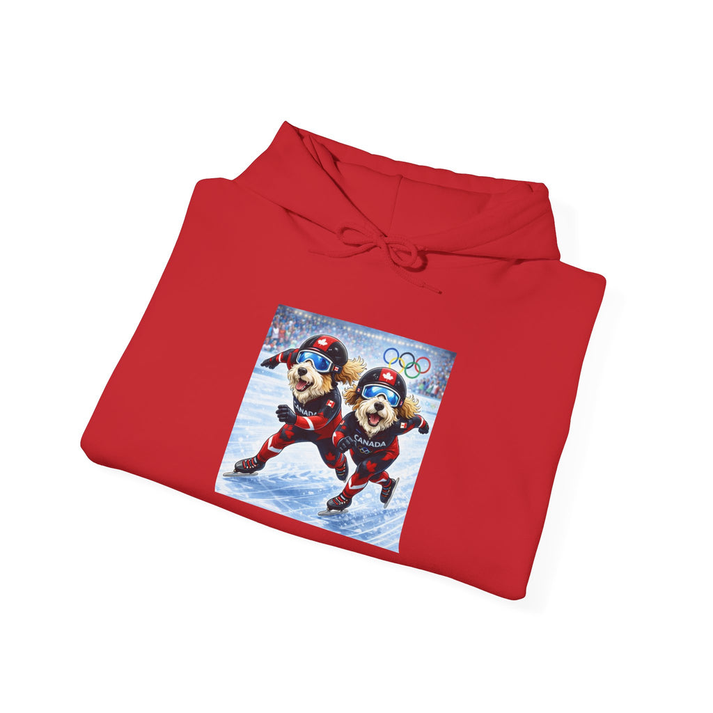Skiing Cartoon Dogs Hoodie — Cute Winter Sports Pullover