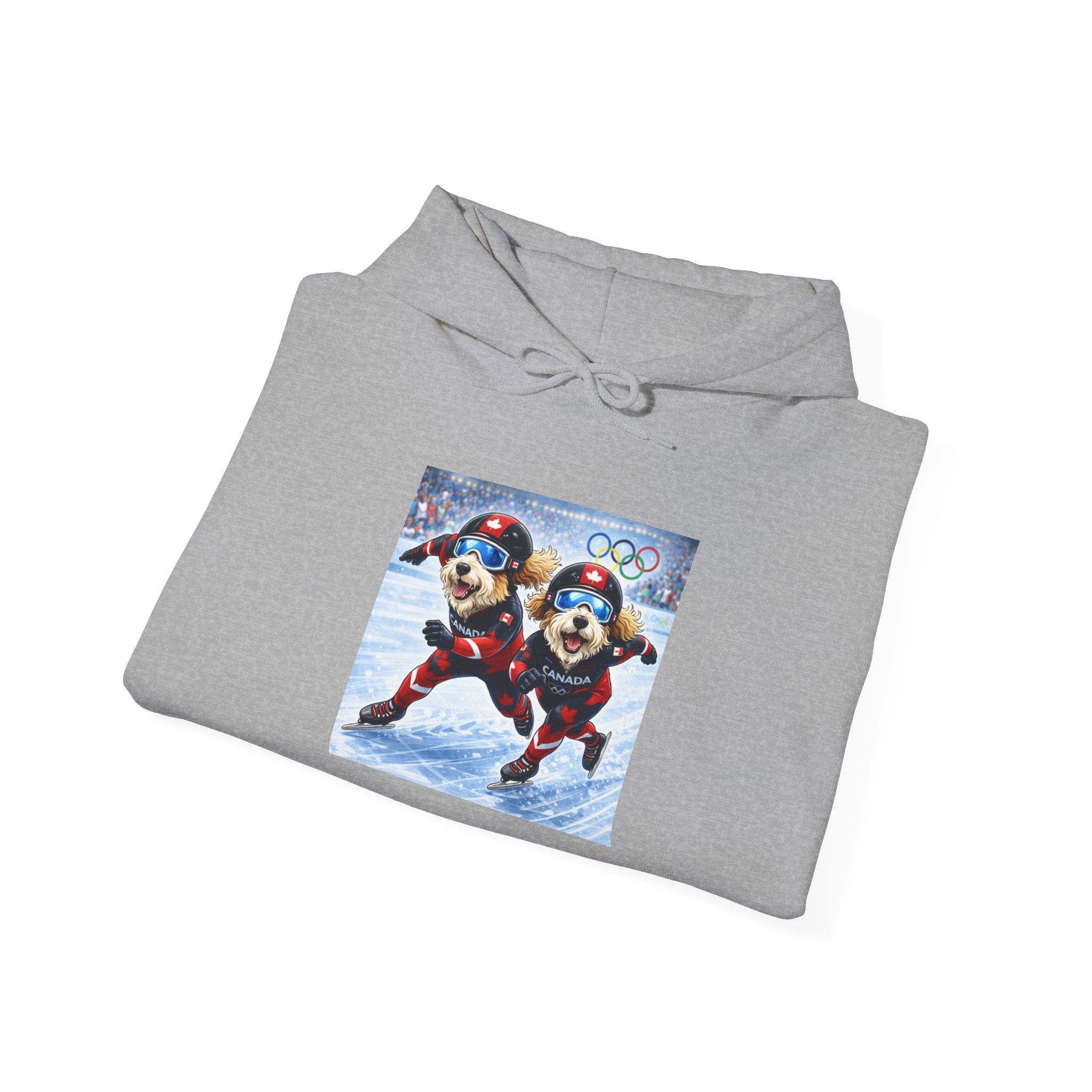 Skiing Cartoon Dogs Hoodie — Cute Winter Sports Pullover
