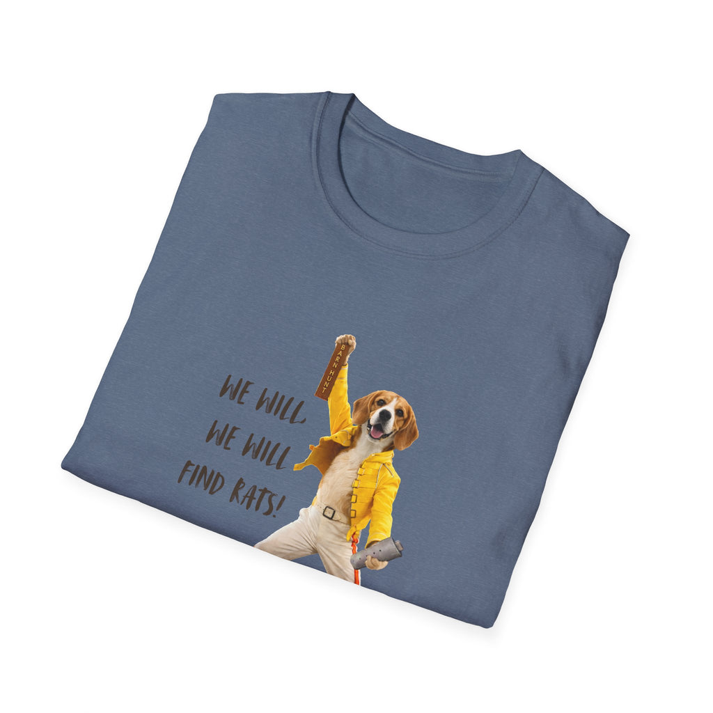 We Will, We Will Find Rats T-Shirt — Funny Dog Parody Tee