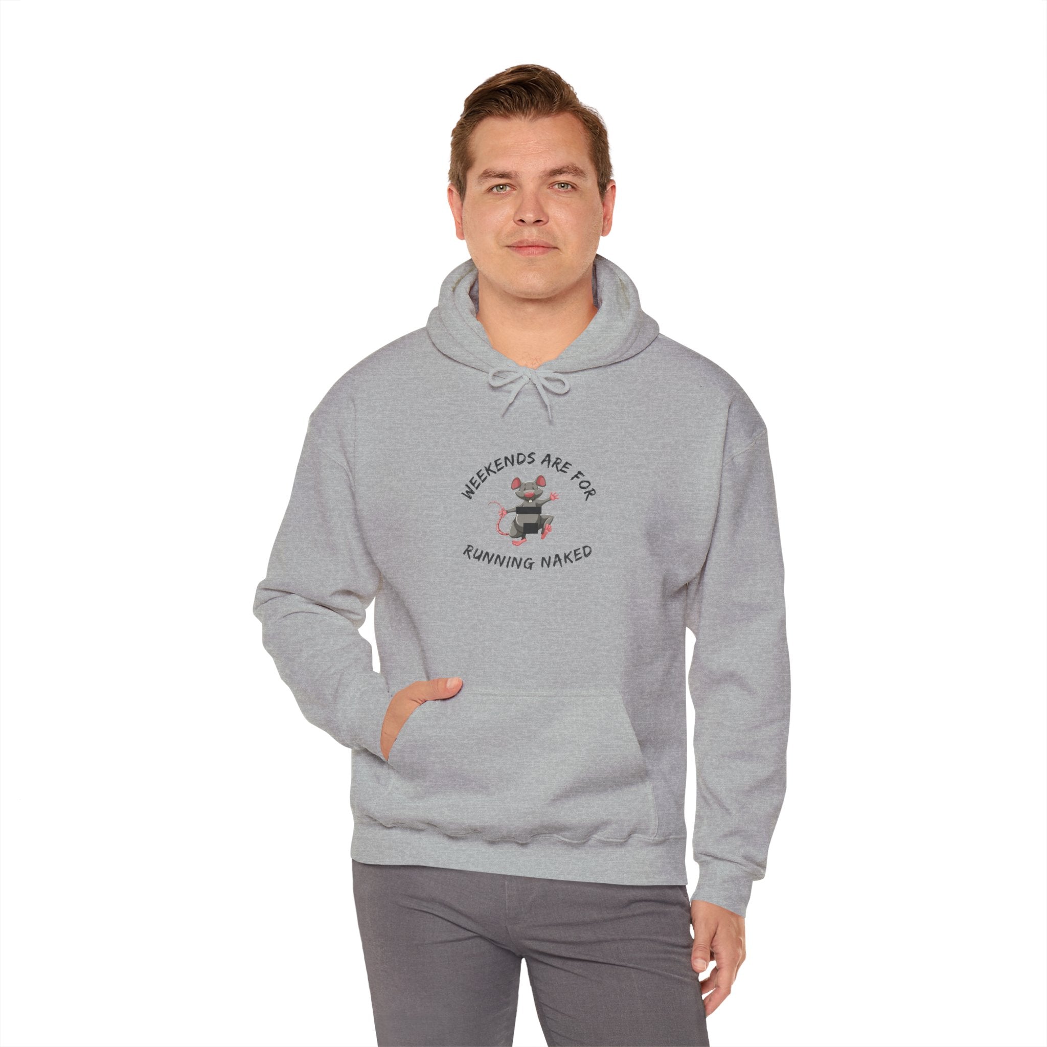 Weekend Running Naked Hoodie — Funny Running Graphic Pullover