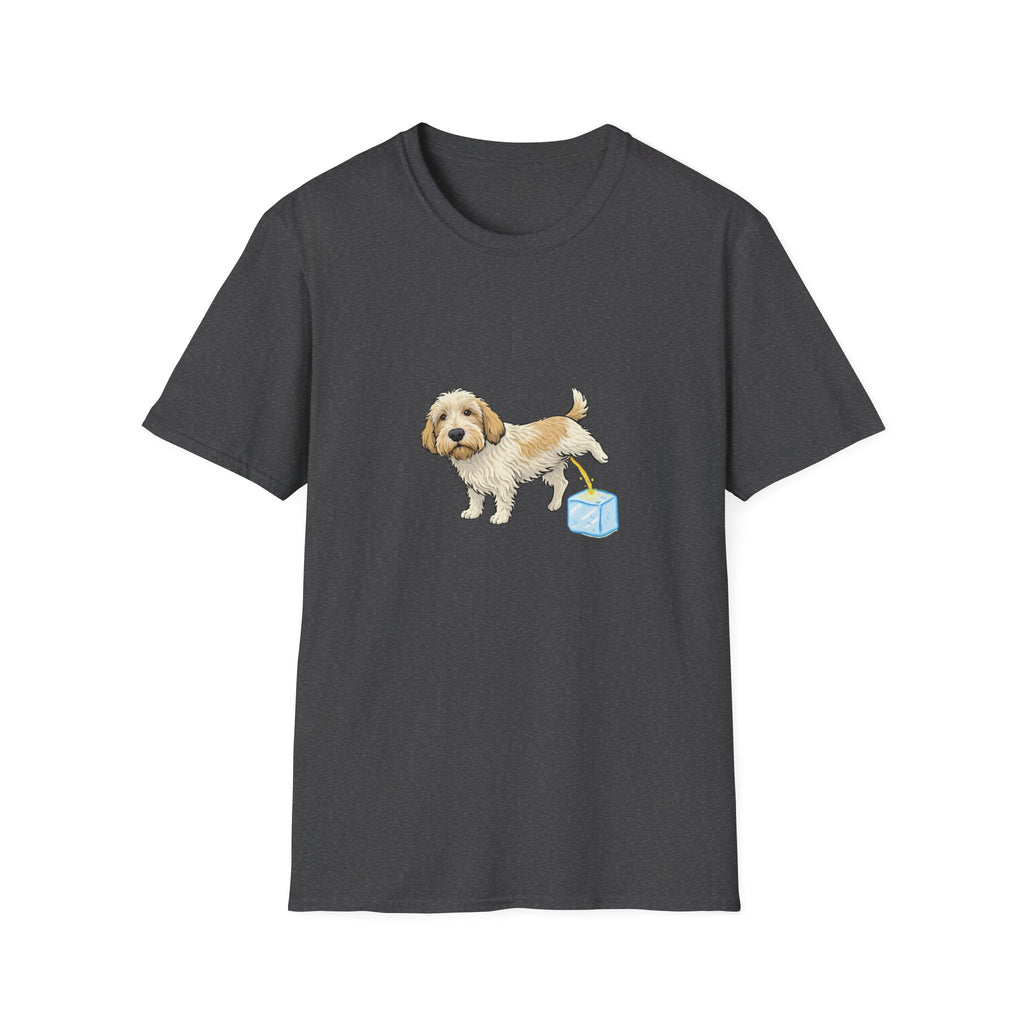 PBGV Peeing on ice