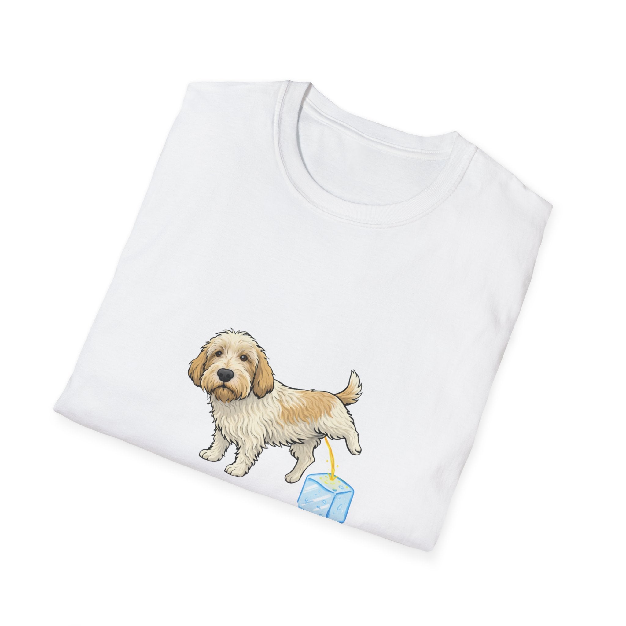 PBGV Peeing on ice