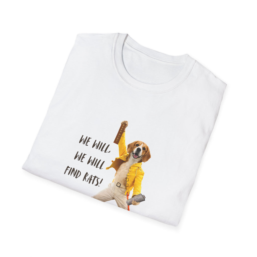 We Will, We Will Find Rats T-Shirt — Funny Dog Parody Tee