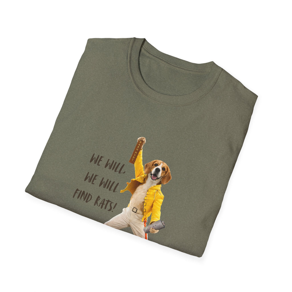 We Will, We Will Find Rats T-Shirt — Funny Dog Parody Tee