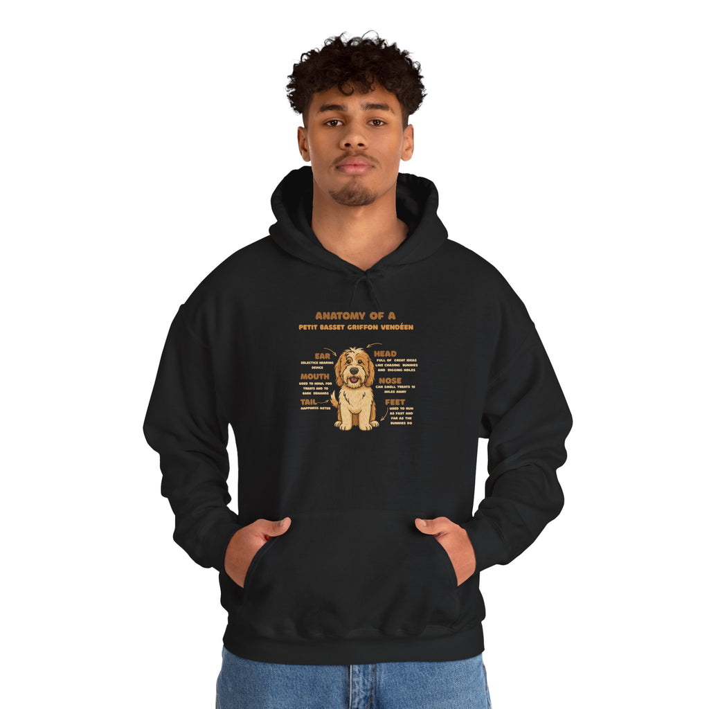 PBGV Anatomy Hoodie — Cute PBGV Diagram Sweatshirt
