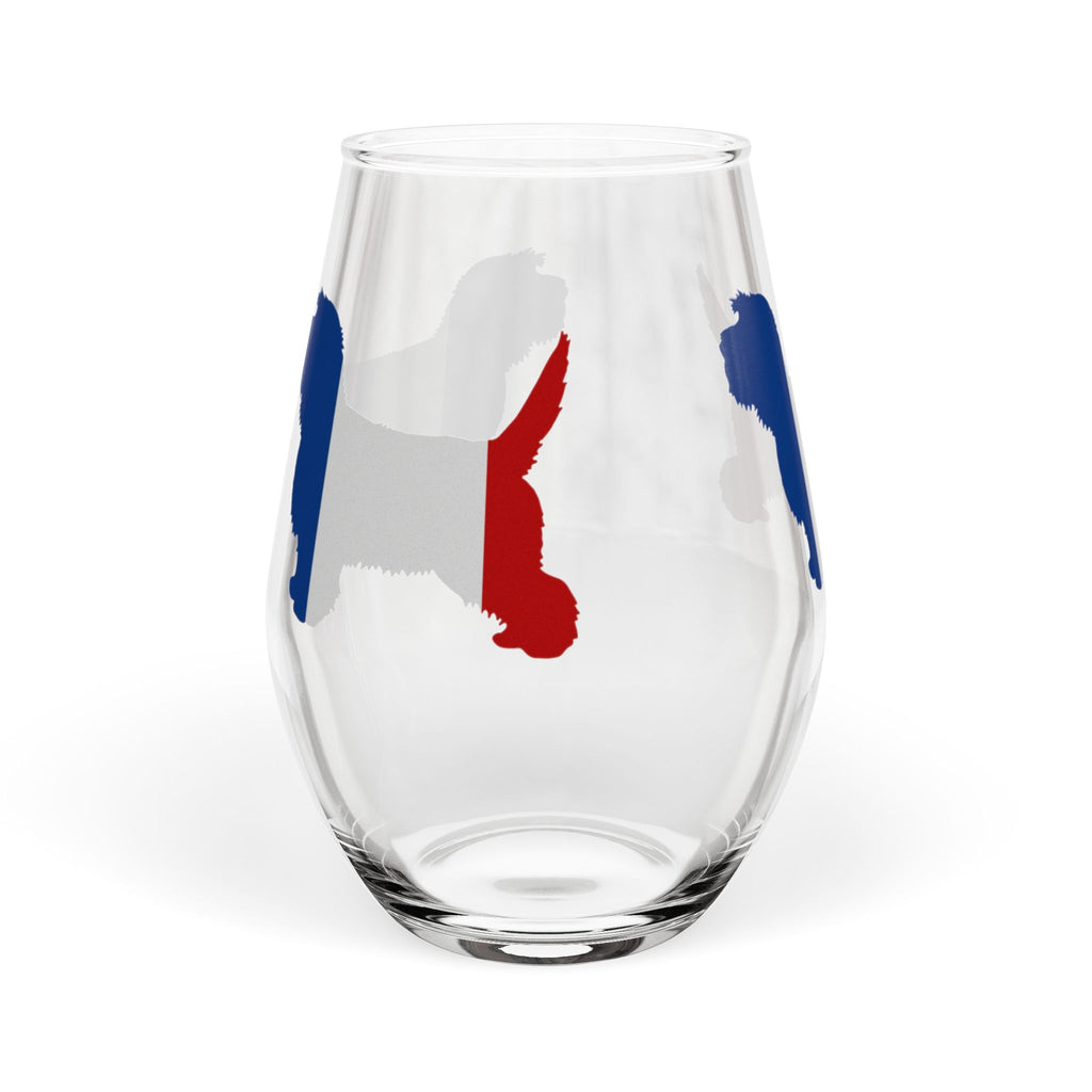 PBGV French Flag Wine Glass