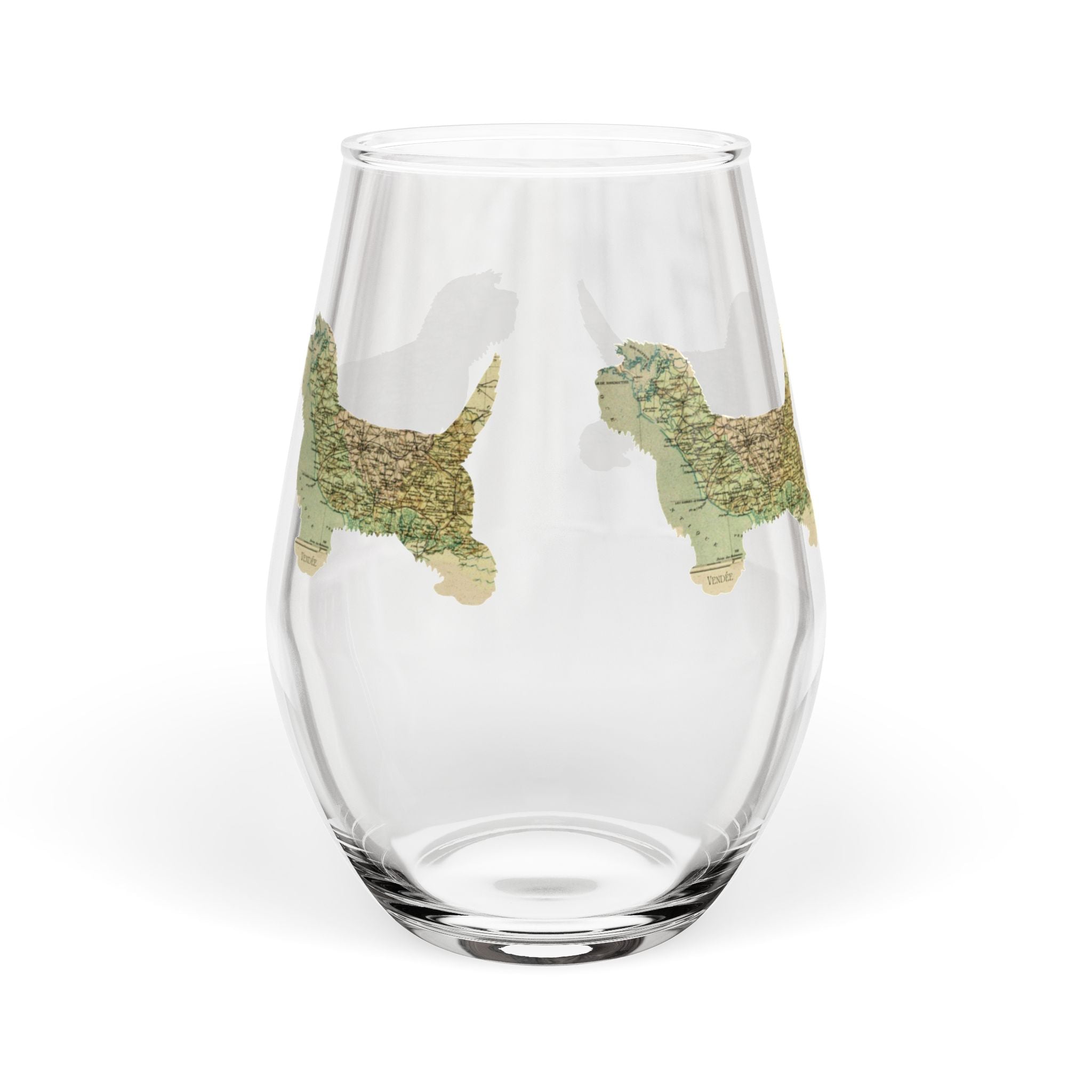 PBGV Vendeen Map Wine Glass
