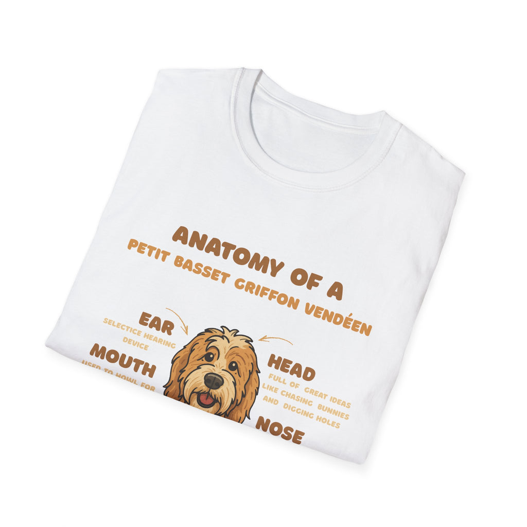 Petit Basset Griffon Vendéen Anatomy T-Shirt – Cute Dog Diagram Tee