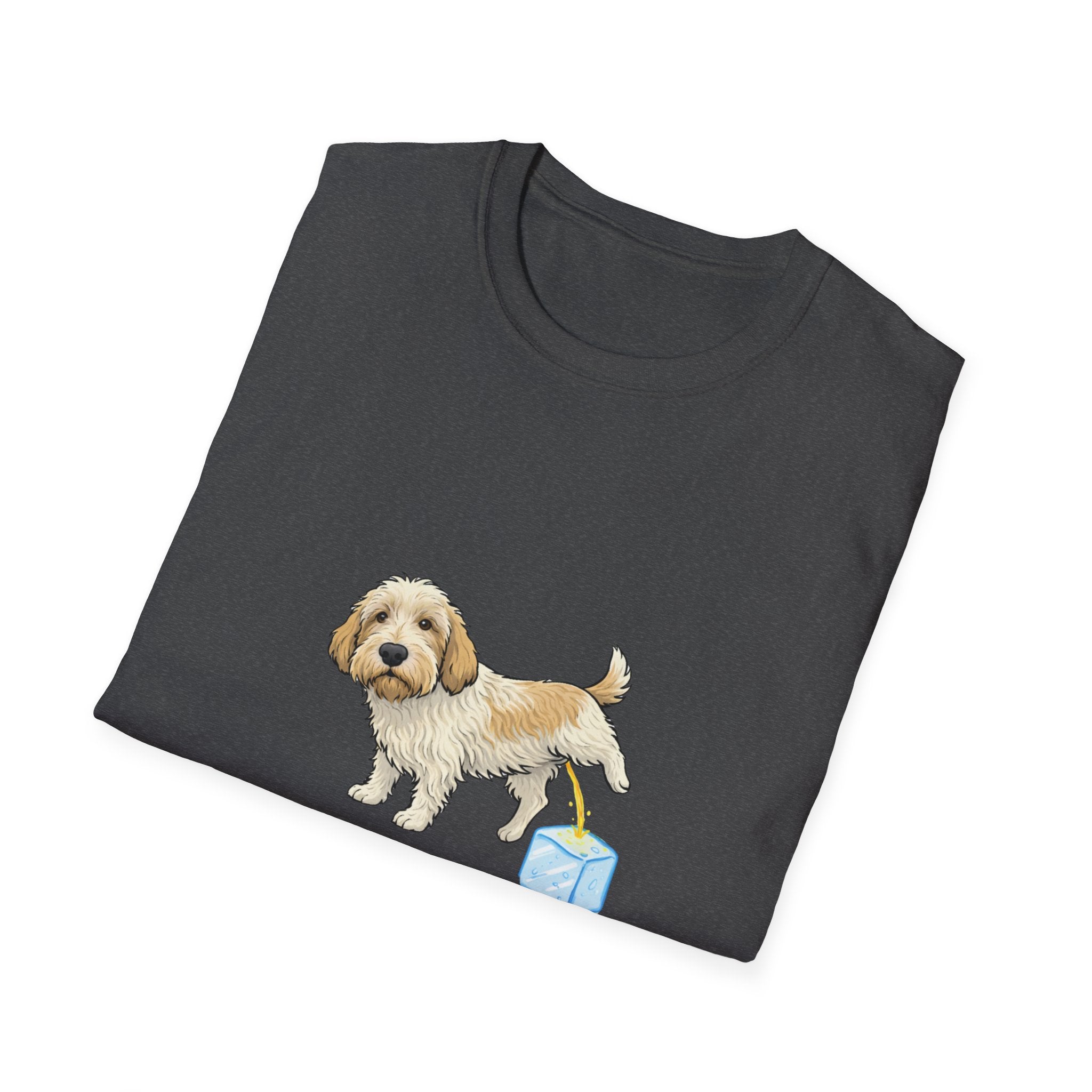 PBGV Peeing on ice