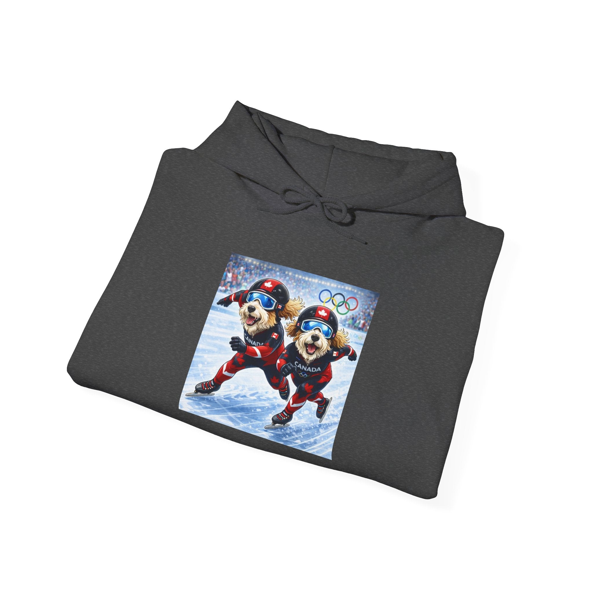 Skiing Cartoon Dogs Hoodie — Cute Winter Sports Pullover
