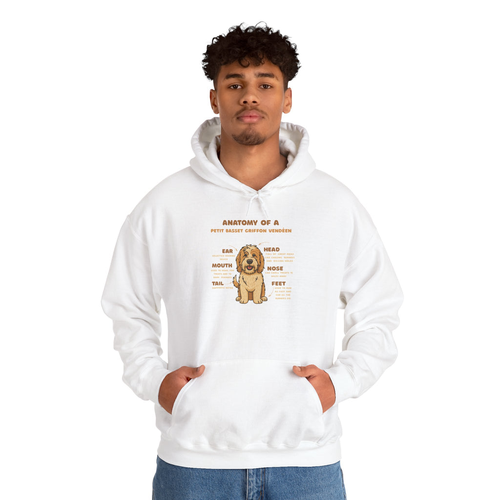 PBGV Anatomy Hoodie — Cute PBGV Diagram Sweatshirt