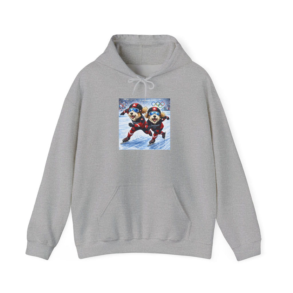 Skiing Cartoon Dogs Hoodie — Cute Winter Sports Pullover