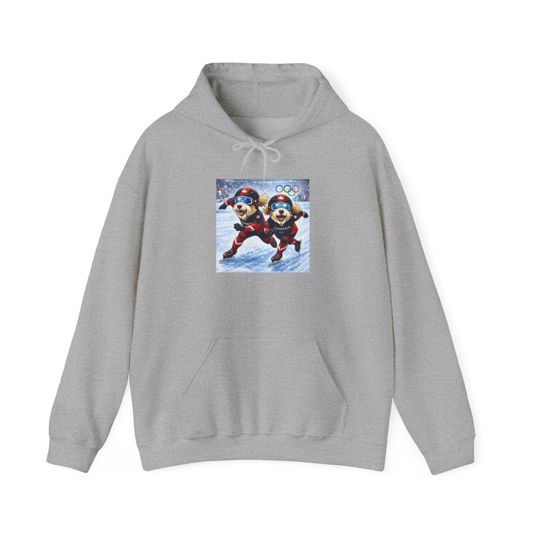 Skiing Cartoon Dogs Hoodie — Cute Winter Sports Pullover