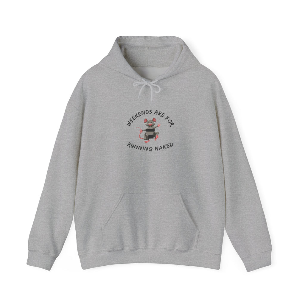 Weekend Running Naked Hoodie — Funny Running Graphic Pullover