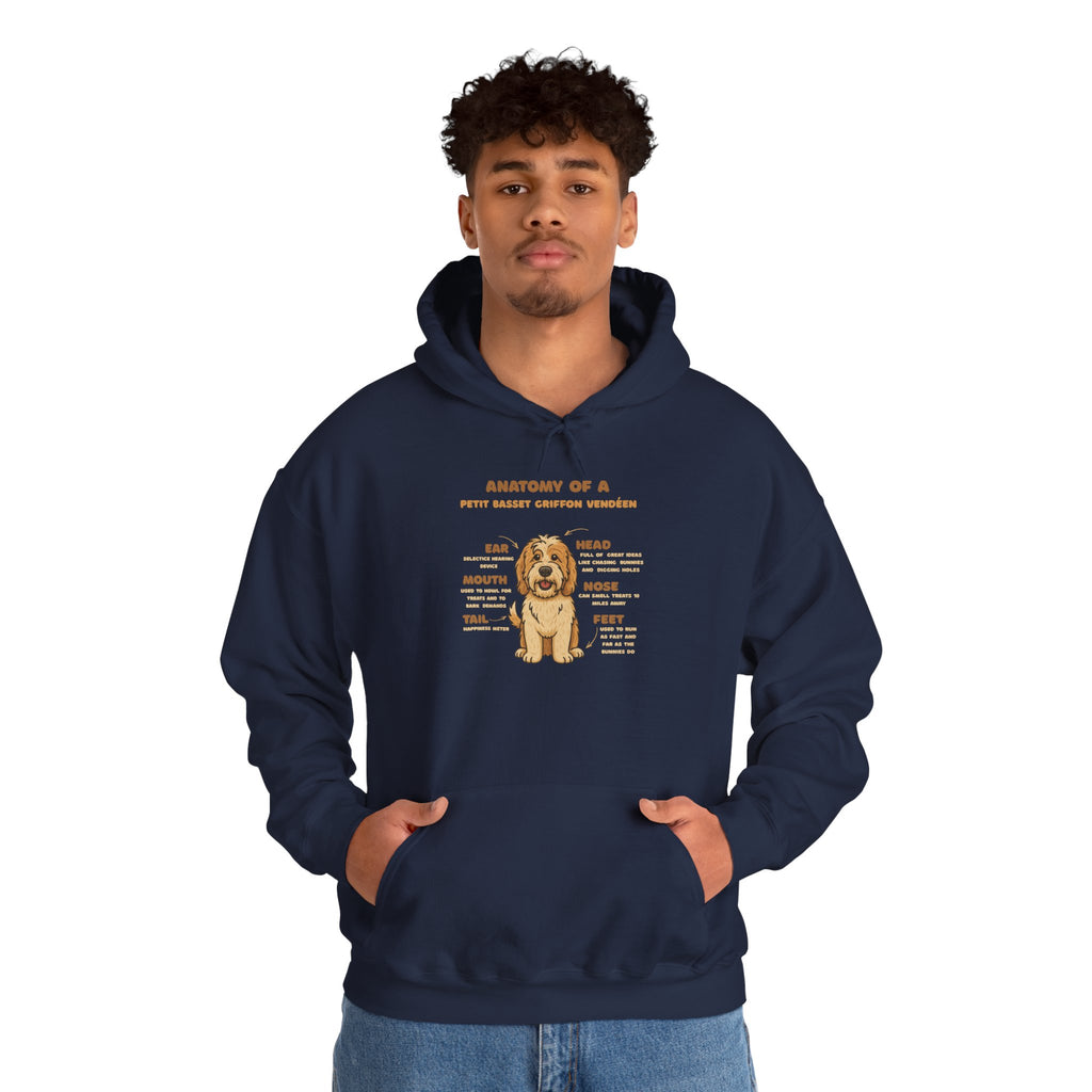 PBGV Anatomy Hoodie — Cute PBGV Diagram Sweatshirt