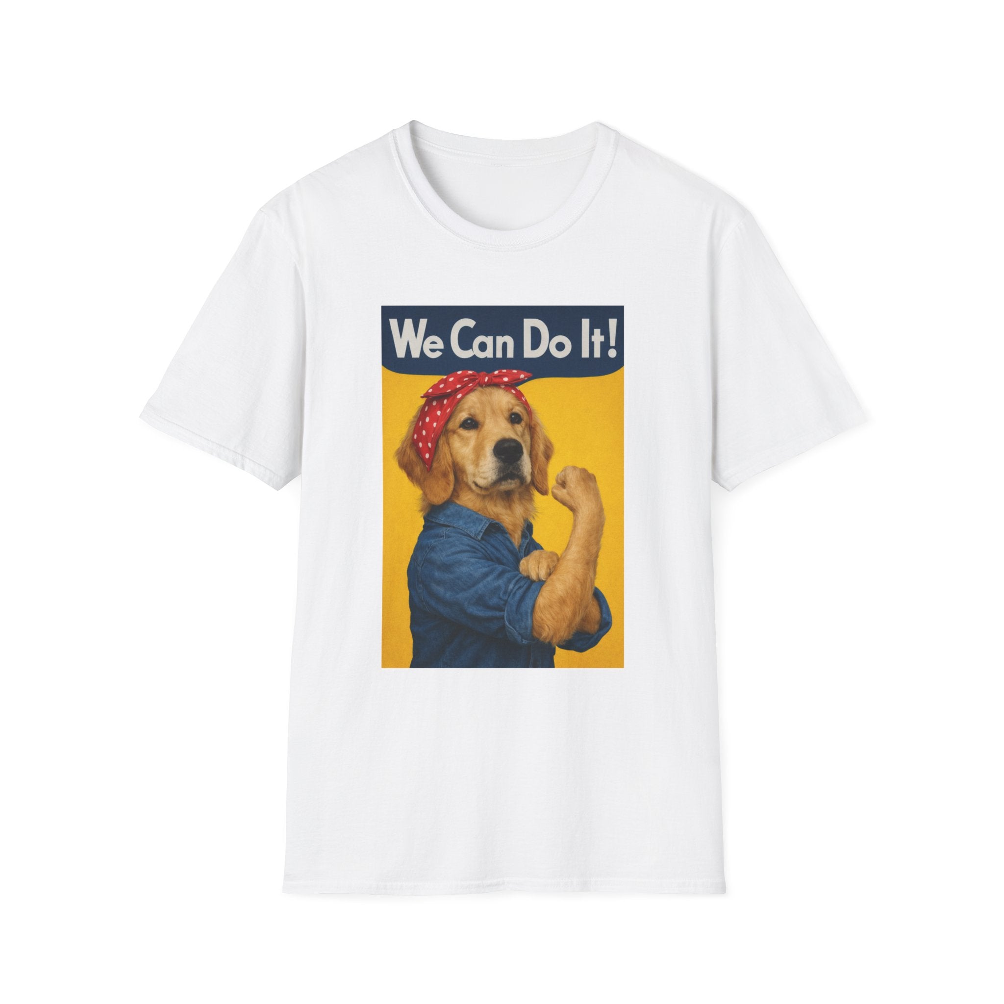 We Can Do It! Golden Retriever Rosie Poster T-Shirt