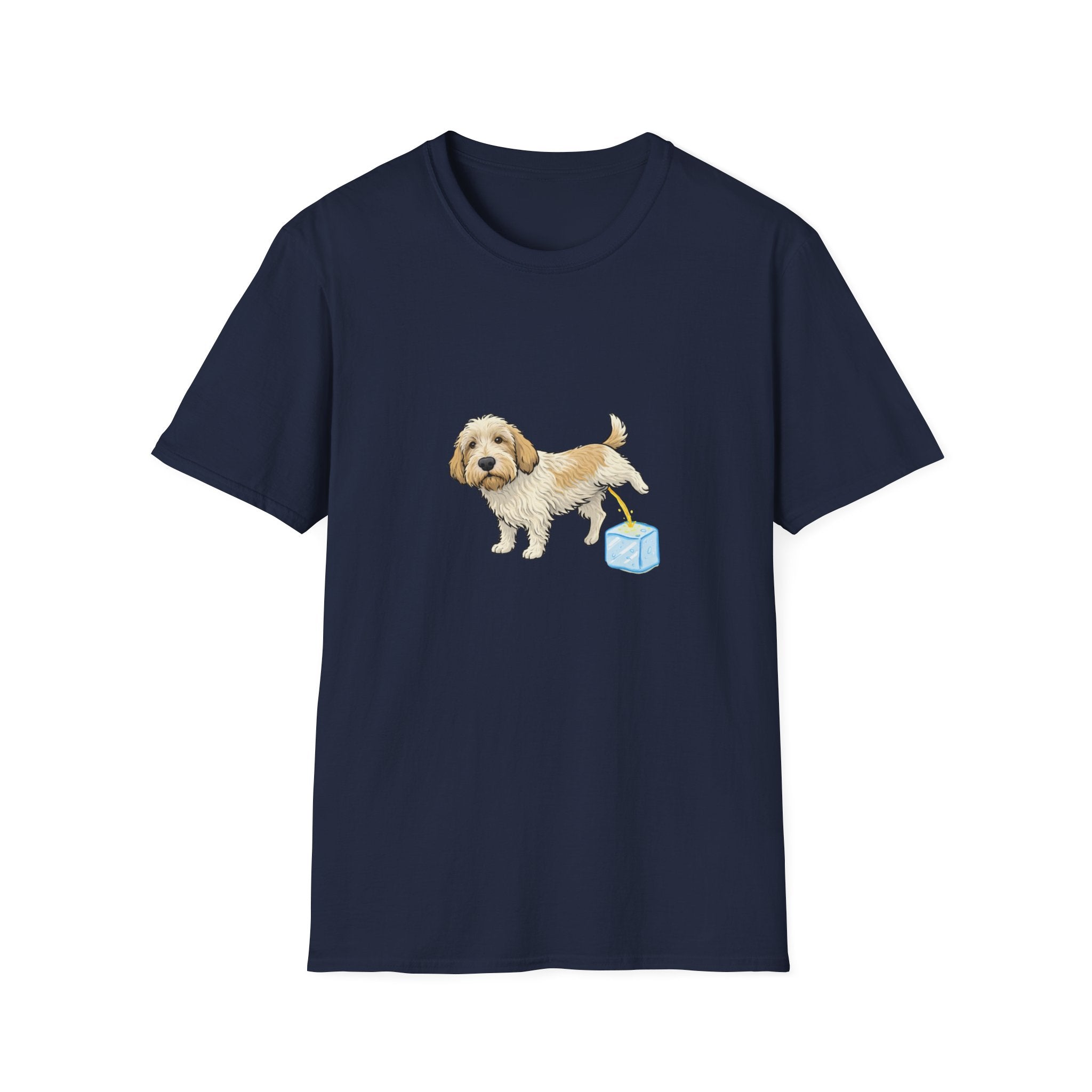 PBGV Peeing on ice