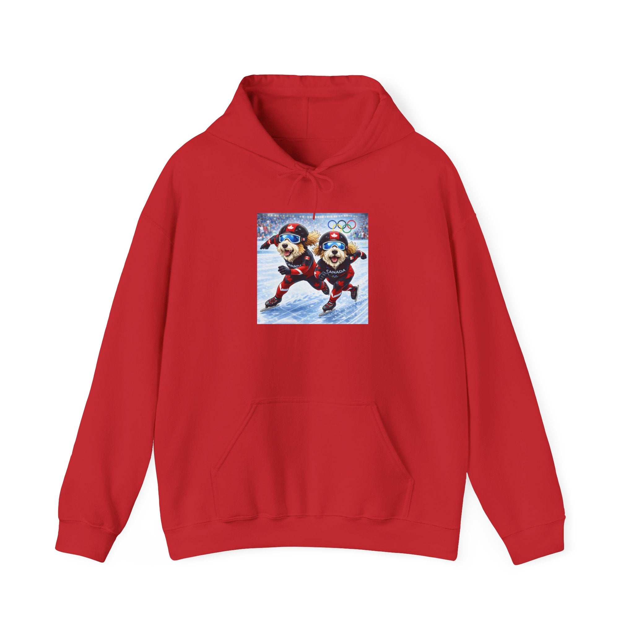 Skiing Cartoon Dogs Hoodie — Cute Winter Sports Pullover