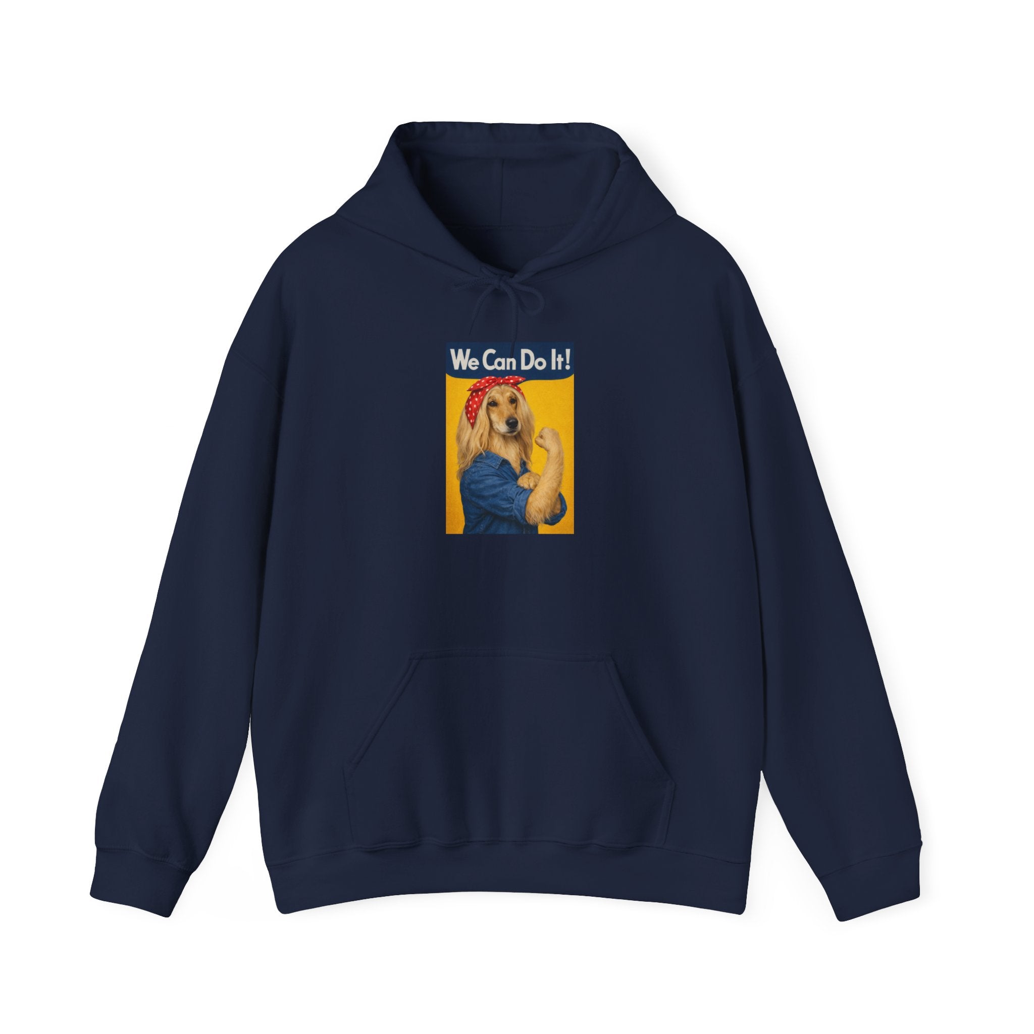 We Can Do It! Dog Rosie Hoodie — Vintage Feminist Poster Pullover