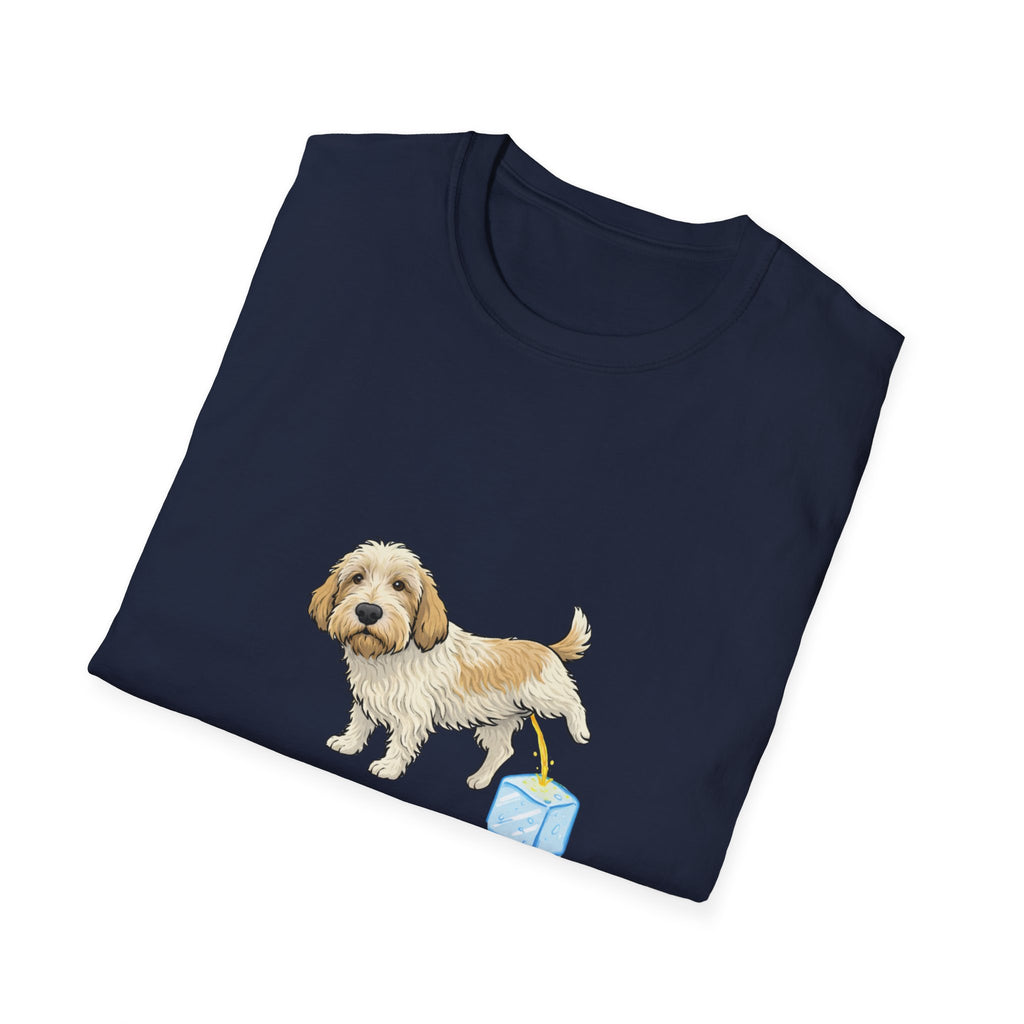 PBGV Peeing on ice