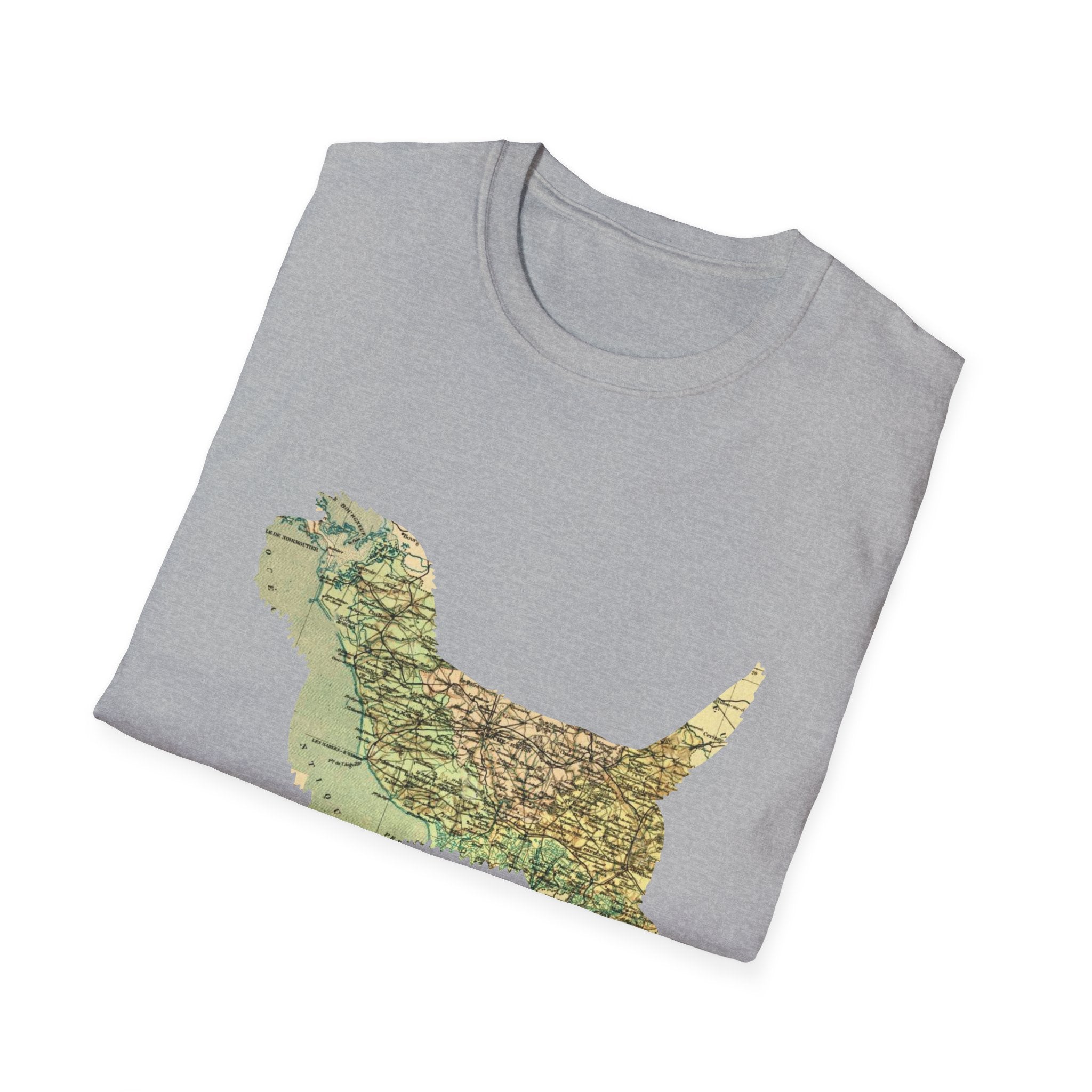 PBGV Map T‑Shirt — Vintage Map Dog Tee for Pet Lovers