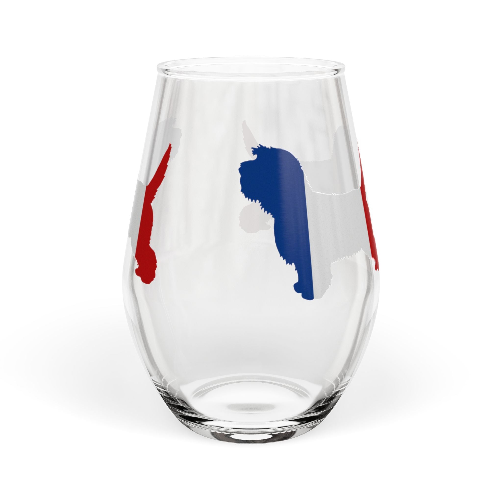 PBGV French Flag Wine Glass