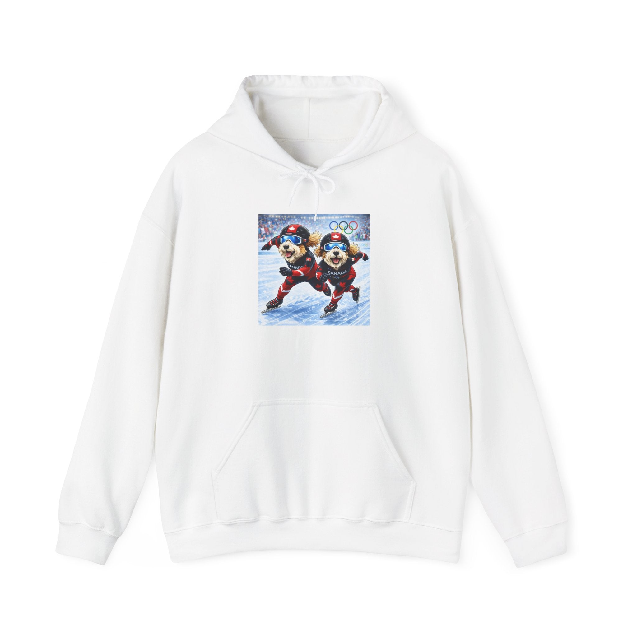 Skiing Cartoon Dogs Hoodie — Cute Winter Sports Pullover