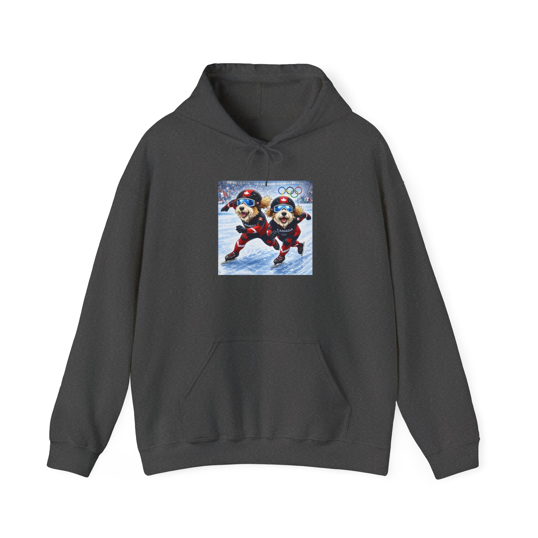 Skiing Cartoon Dogs Hoodie — Cute Winter Sports Pullover