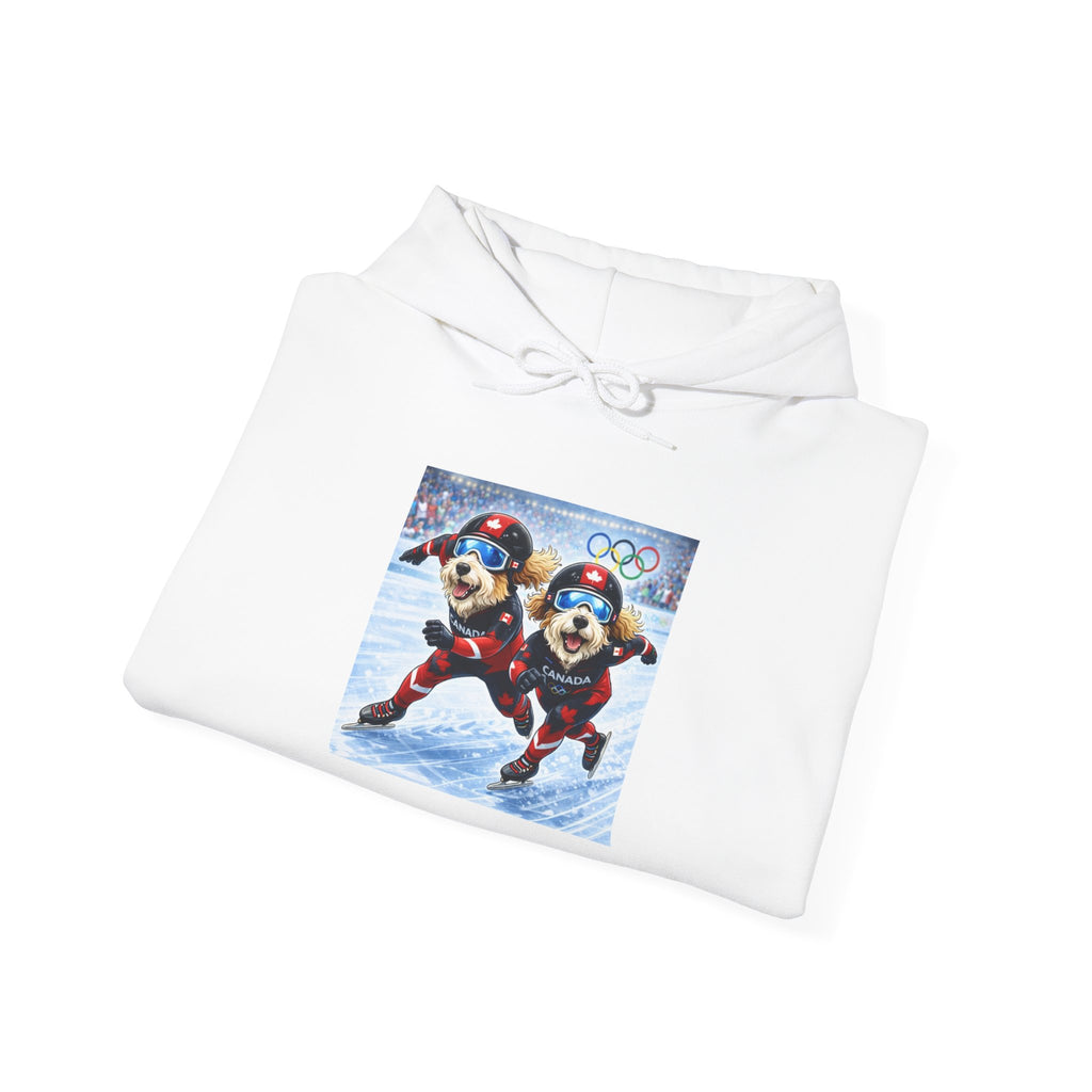 Skiing Cartoon Dogs Hoodie — Cute Winter Sports Pullover